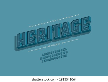 Stylized heritage alphabet font vector