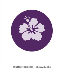 Stylized hibiscus flower icon in linear form, ideal for beach-themed graphics, packaging, or web elements.