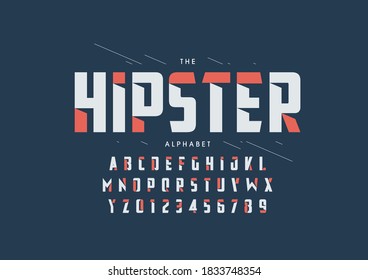 Stylisches Hipster-Alphabet, Vektorgrafik