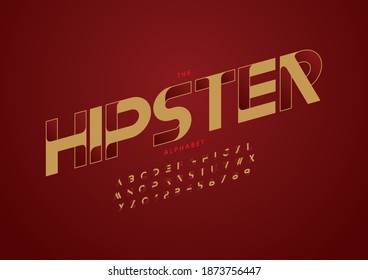 Stylized hipster alphabet font vector