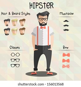 Stylized Hipster Character Set