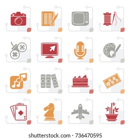 Stylized Hobbies and leisure Icons - vector icon set