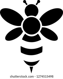Stylized honey bee isolated on white background