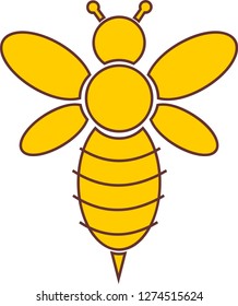 Stylized honey bee isolated on white background