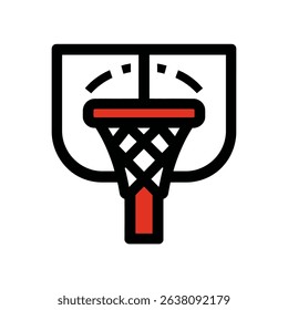 Stylized hoop illustrates scoring game icon isolated shot graphic