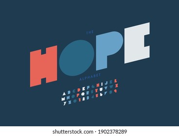 Stylized hope alphabet font vector