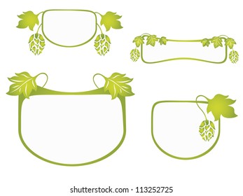 Stylized hops plant vector set