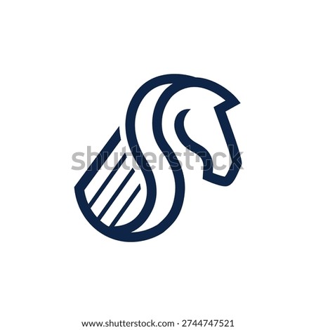 Stylized Horse Head Logo Design.