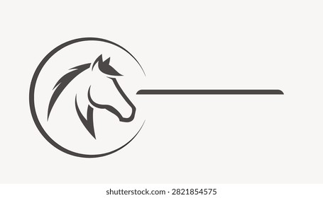Stylized horse head silhouette in a circular emblem