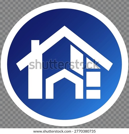 Stylized House Icon with Blue Gradient Background Suitable for Real Estate and Home Design Themes