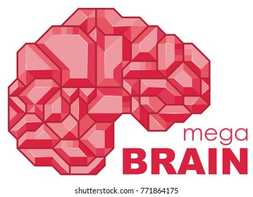 Stylized of the human brain, side view. Mind logo / icon, vector template