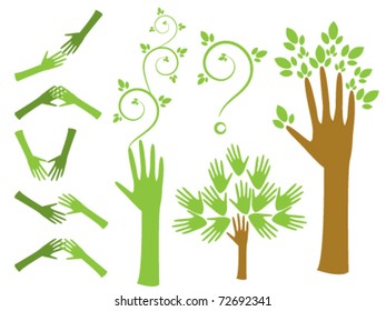Stylized human hands - the concept of ecology