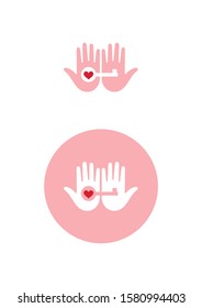 stylized human hands holding a key, wedding, declaration of love, key from the heart vector image, 