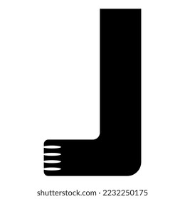 Stylized human leg with bare foot and toes. Ethnic design of Inca Indians from ancient Peru. Native American pre Columbian symbol. Black and white silhouette.