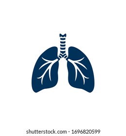 Stylized Human Lungs. Minimalist Design Logo Of Human Lungs, Icon For Your Holistic Health And Fitness Business, Lung Center, Clinics For Pneumology And Health Care Concept. Vector Illustration.
