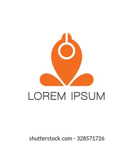 Stylized human in yoga pose. Vector icon.