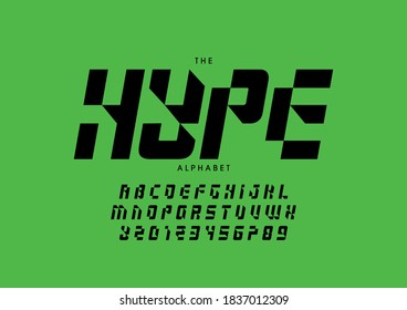 Stylized hype alphabet font vector