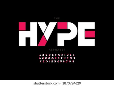 Stylized hype alphabet font vector