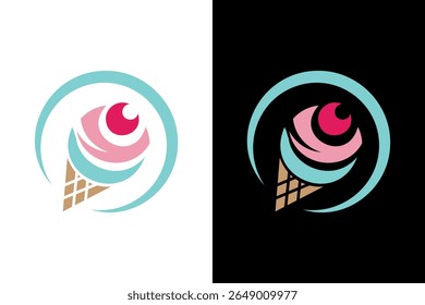 Stylized Ice Cream Cone Logo