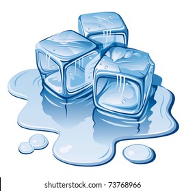 Stylized Ice Cubes on White Background. Vector Illustration