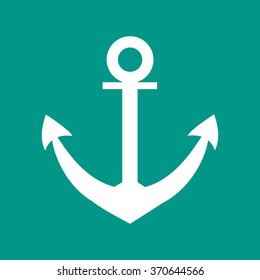 Stylized icon of anchor in white on a colored background