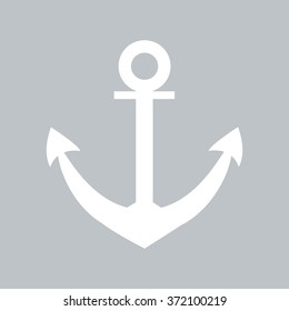 Stylized icon of anchor in white on a colored background