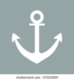 Stylized icon of anchor in white on a colored background