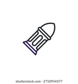 Stylized icon of an ancient building or column, rendered with clean lines and a dark purple gradient. The design is simple yet elegant, giving it a modern and artistic feel. The dark architectural
