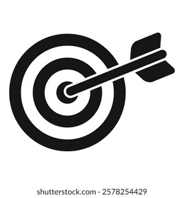 Stylized icon of an arrow hitting the center of a target representing success