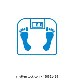 Stylized icon of the with bathroom scales on a white background