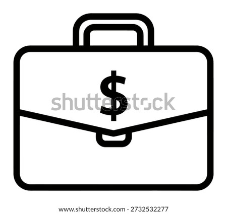 Stylized icon of a briefcase with a dollar sign representing finance and business concepts