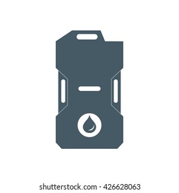 Stylized icon of the canister of gasoline on a white background