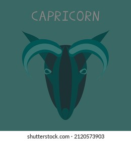 Stylized icon of Capricorn zodiac sign. Astrology symbol. 