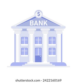 Stylized icon of a classic bank building with columns and a dollar sign on the pediment