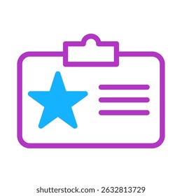 Icono estilizado de un Portapapeles con estrella y líneas para el reconocimiento