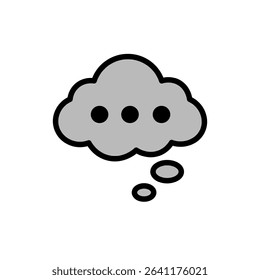 Stylized icon of a cloud with dotted elements symbolizing reflective thought, contemplation, and mental processing.