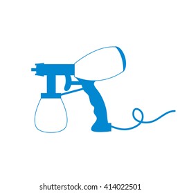 Stylized icon of a colored airbrush on a white background