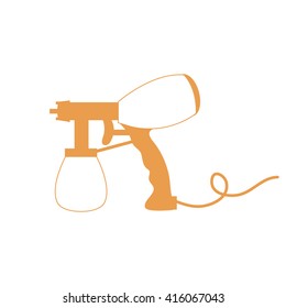 Stylized icon of a colored airbrush on a white background