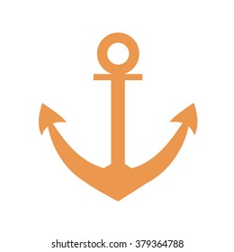 Stylized icon of a colored anchor on a white background