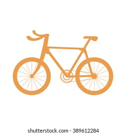 Stylized icon of a colored bike on a white background