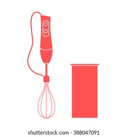 Stylized icon of a colored blender on a white background