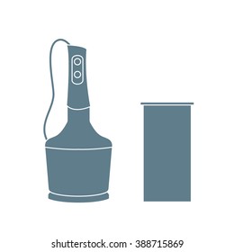 Stylized icon of a colored blender on a white background