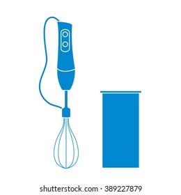 Stylized icon of a colored blender on a white background