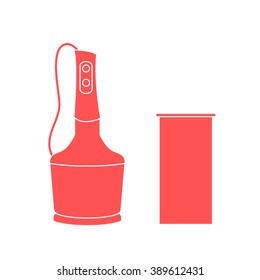 Stylized icon of a colored blender on a white background