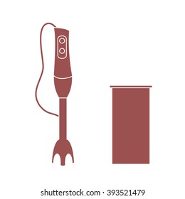 Stylized icon of a colored blender on a white background