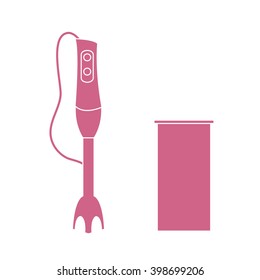 Stylized icon of a colored blender on a white background