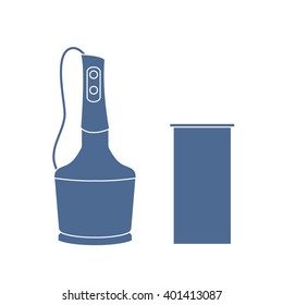 Stylized icon of a colored blender on a white background