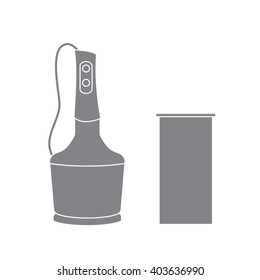 Stylized icon of a colored blender on a white background