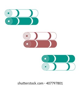 Stylized icon of a colored camping mats on a white background