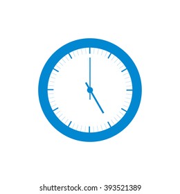 Stylized icon of colored clock on a white background